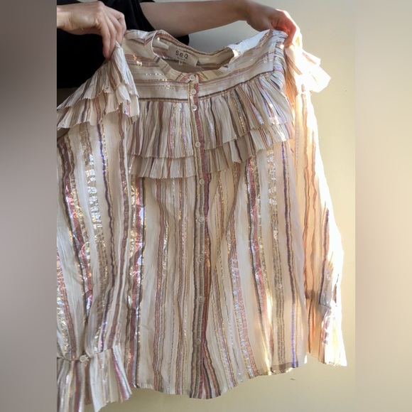 Sea New York Multicolor Striped Ruffle Blouse - Picture 4 of 6